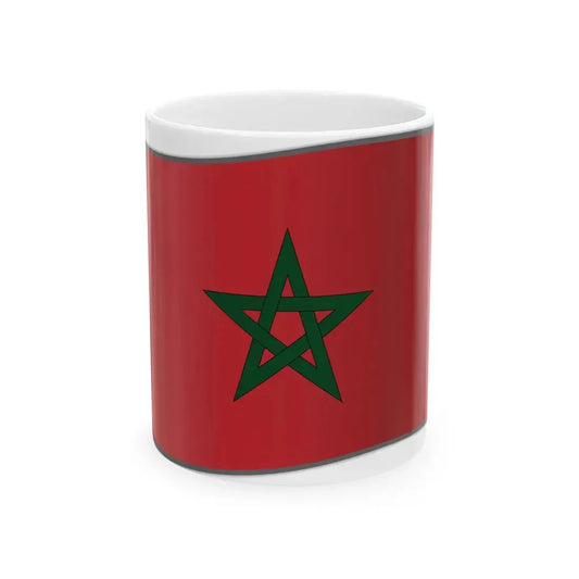 Flag of Morocco waving (Morocco) White Coffee Mug 11oz - Go Mug Yourself