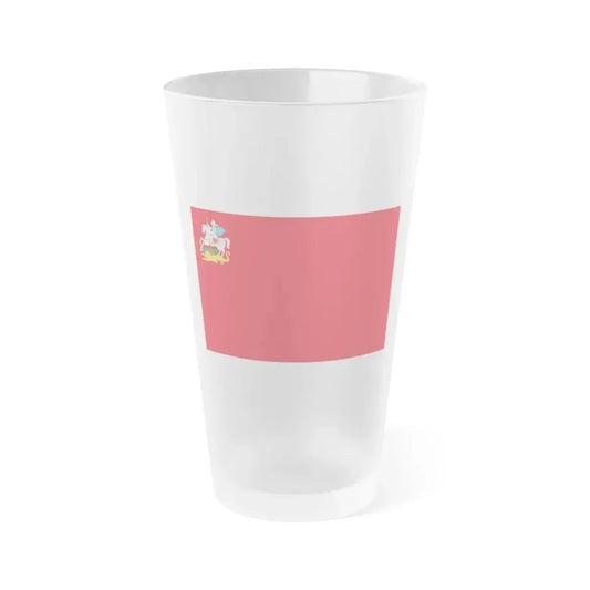 Flag of Moscow Oblast Russia - Frosted Pint Glass 16oz 16oz Frosted - Go Mug Yourself