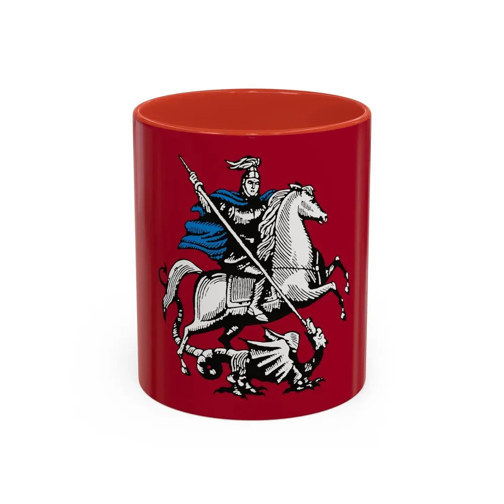 Flag of Moscow Russia - Accent Coffee Mug 11oz Red - Go Mug Yourself