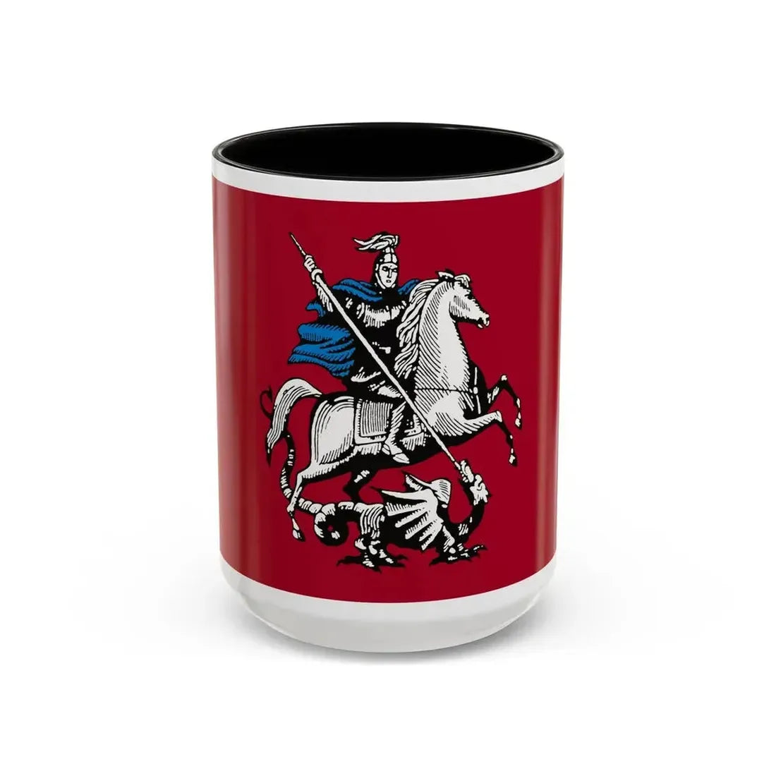 Flag of Moscow Russia - Accent Coffee Mug 15oz Black - Go Mug Yourself