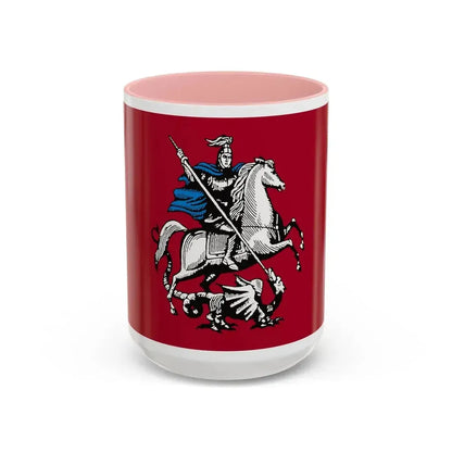 Flag of Moscow Russia - Accent Coffee Mug 15oz Pink - Go Mug Yourself