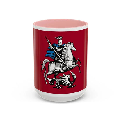 Flag of Moscow Russia - Accent Coffee Mug 15oz Pink - Go Mug Yourself