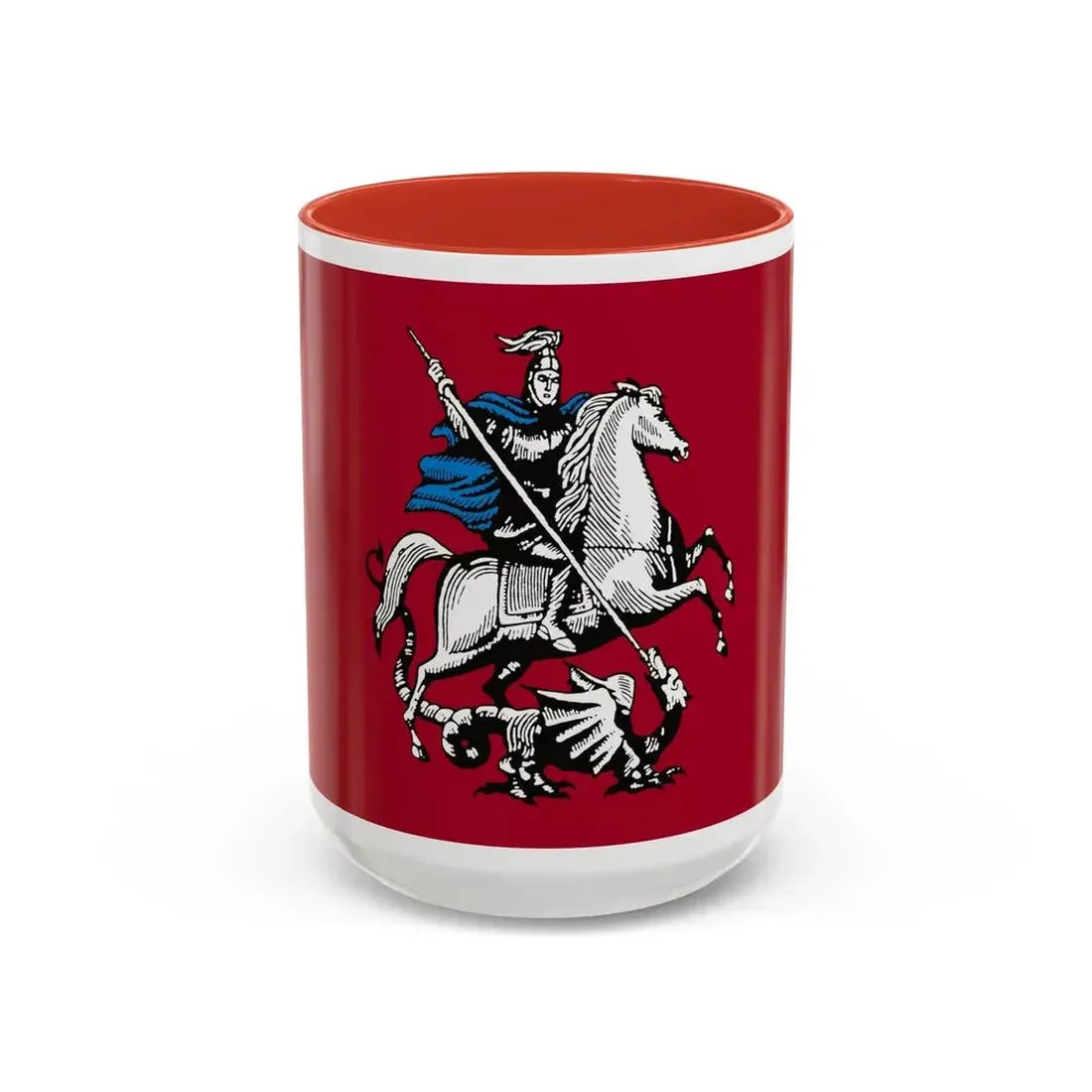 Flag of Moscow Russia - Accent Coffee Mug 15oz Red - Go Mug Yourself
