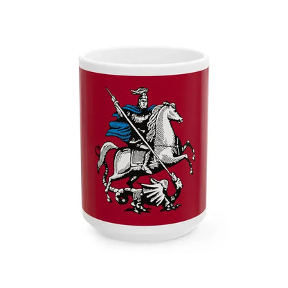 Flag of Moscow Russia - White Coffee Mug 15oz - Go Mug Yourself