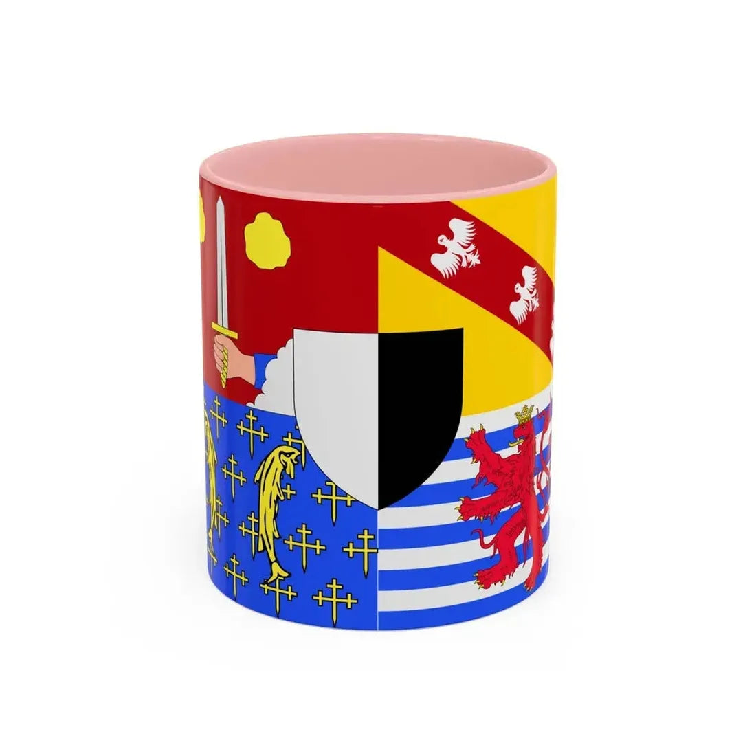 Flag of Moselle France 2 - Accent Coffee Mug 11oz Pink - Go Mug Yourself