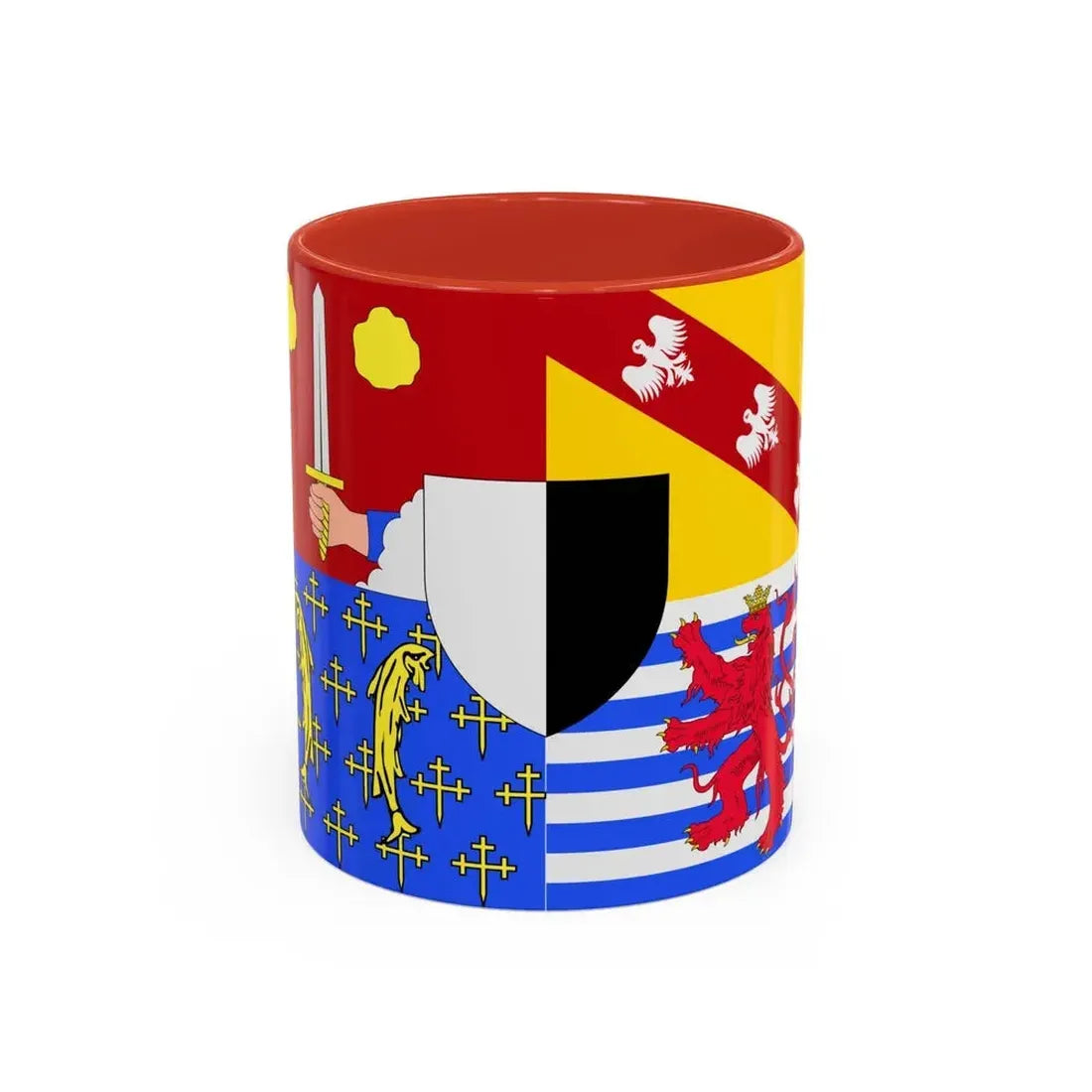 Flag of Moselle France 2 - Accent Coffee Mug 11oz Red - Go Mug Yourself