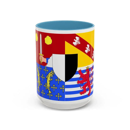 Flag of Moselle France 2 - Accent Coffee Mug 15oz Light Blue - Go Mug Yourself