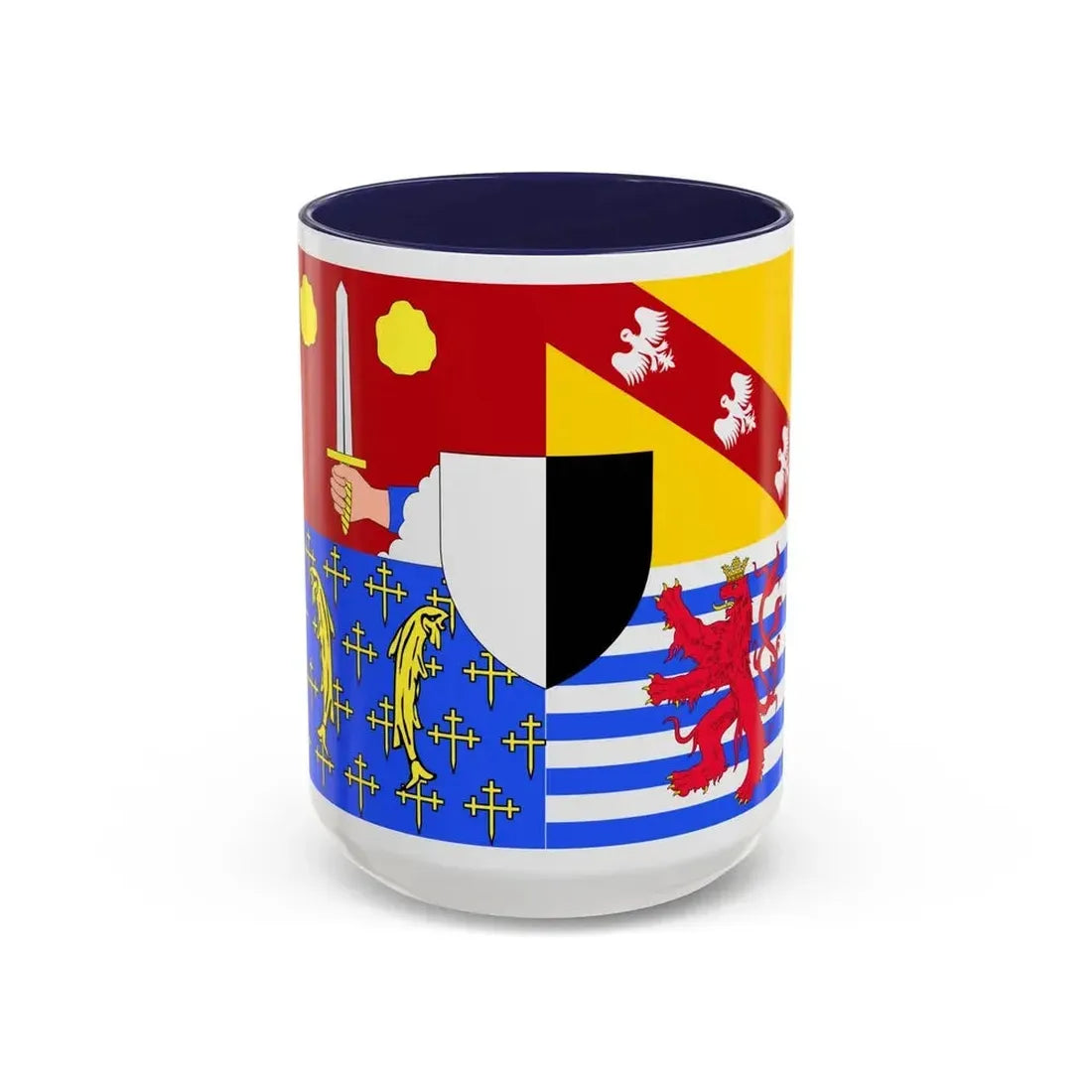 Flag of Moselle France 2 - Accent Coffee Mug 15oz Navy - Go Mug Yourself