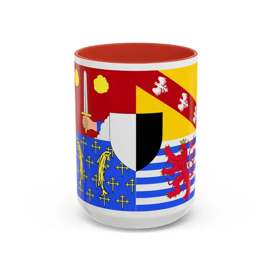 Flag of Moselle France 2 - Accent Coffee Mug 15oz Red - Go Mug Yourself