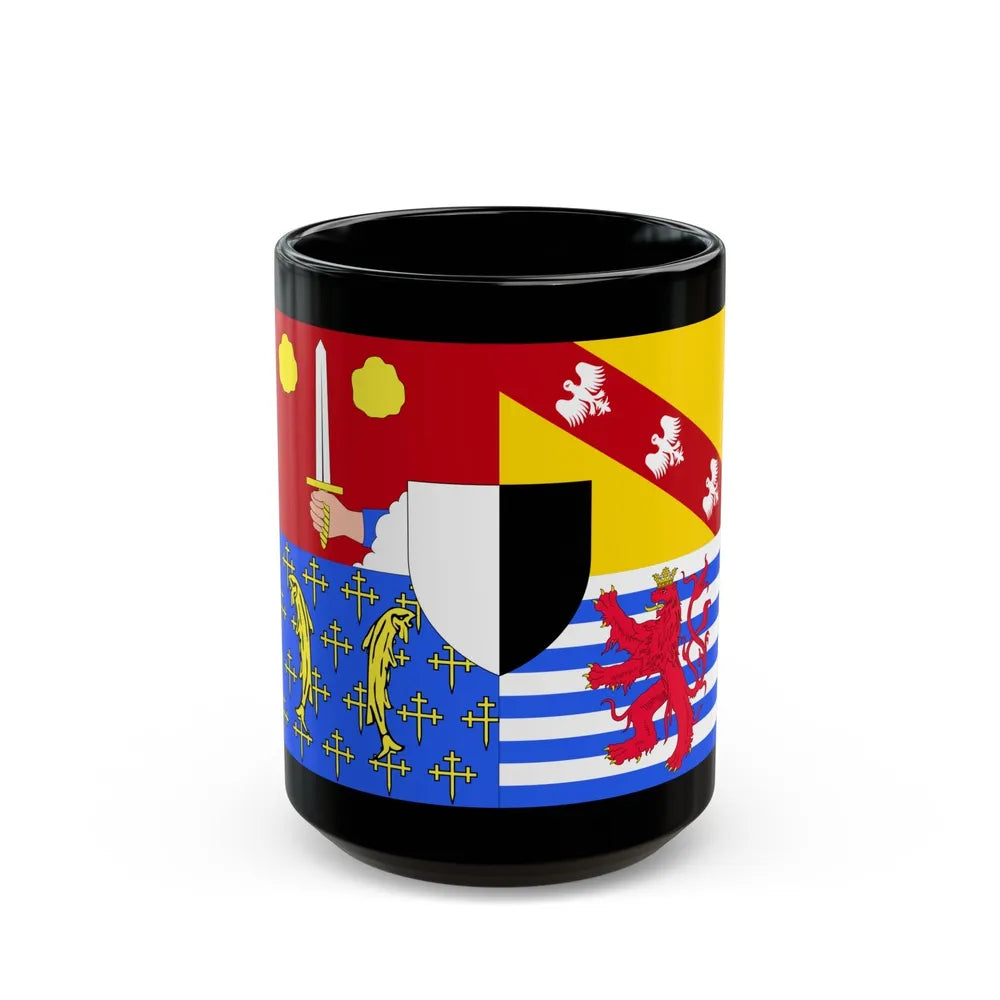 Flag of Moselle France 2 - Black Coffee Mug-15oz-Go Mug Yourself