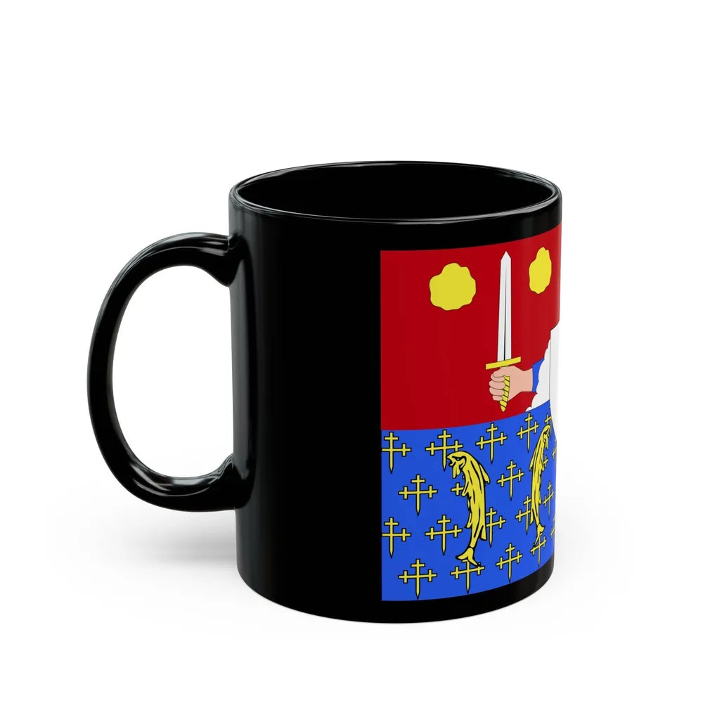 Flag of Moselle France 2 - Black Coffee Mug-Go Mug Yourself