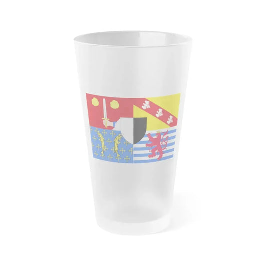 Flag of Moselle France 2 - Frosted Pint Glass 16oz 16oz Frosted - Go Mug Yourself