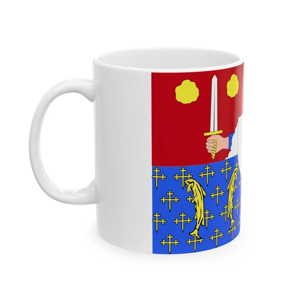 Flag of Moselle France 2 - White Coffee Mug-Go Mug Yourself