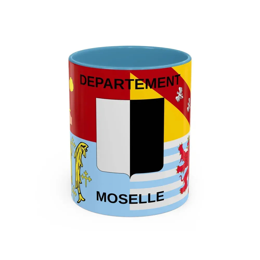 Flag of Moselle France - Accent Coffee Mug 11oz Light Blue - Go Mug Yourself