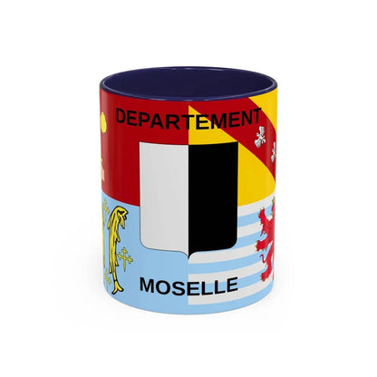 Flag of Moselle France - Accent Coffee Mug 11oz Navy - Go Mug Yourself