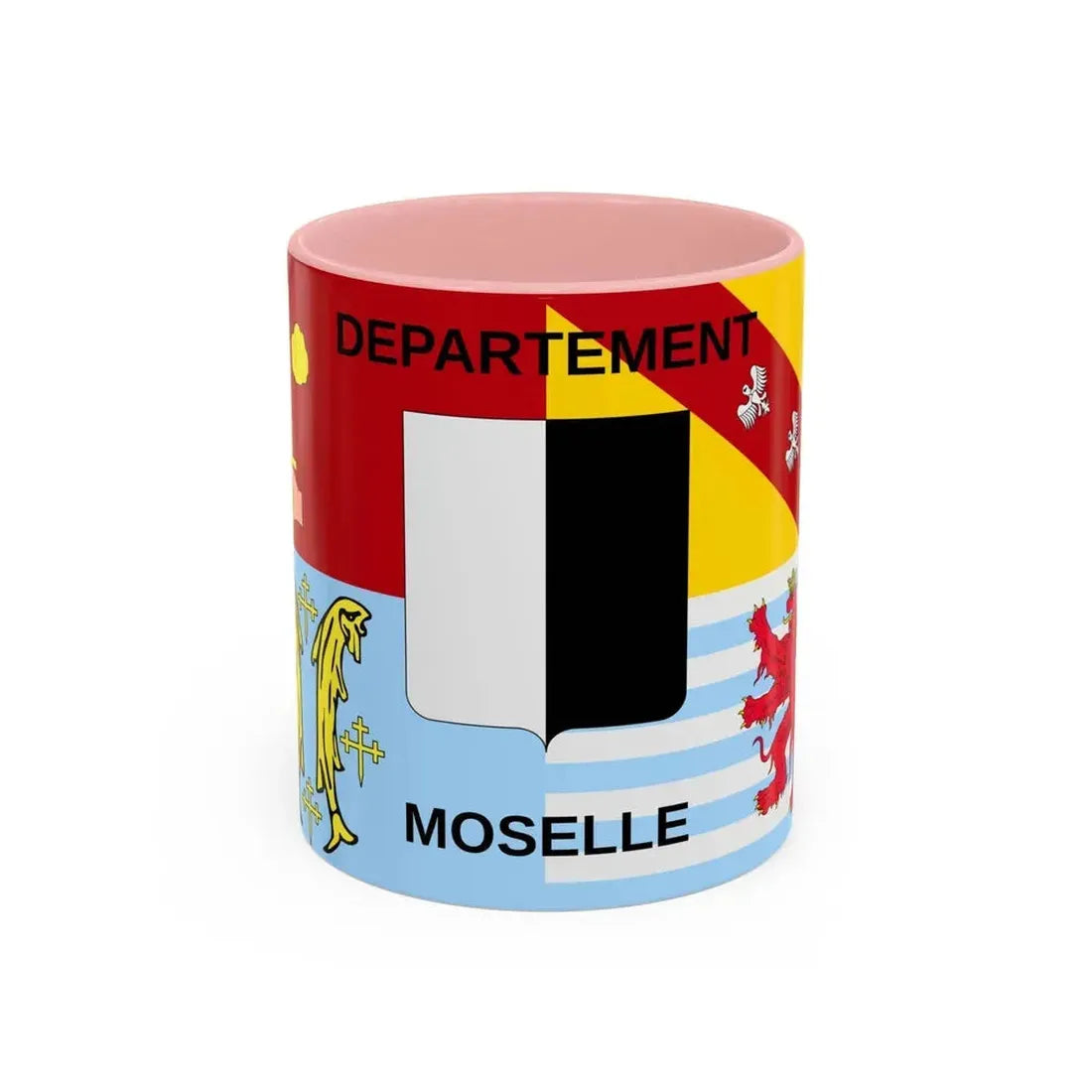 Flag of Moselle France - Accent Coffee Mug 11oz Pink - Go Mug Yourself