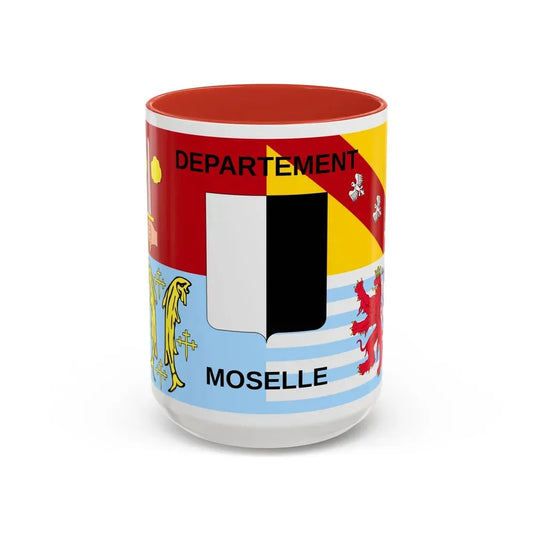 Flag of Moselle France - Accent Coffee Mug 15oz Red - Go Mug Yourself