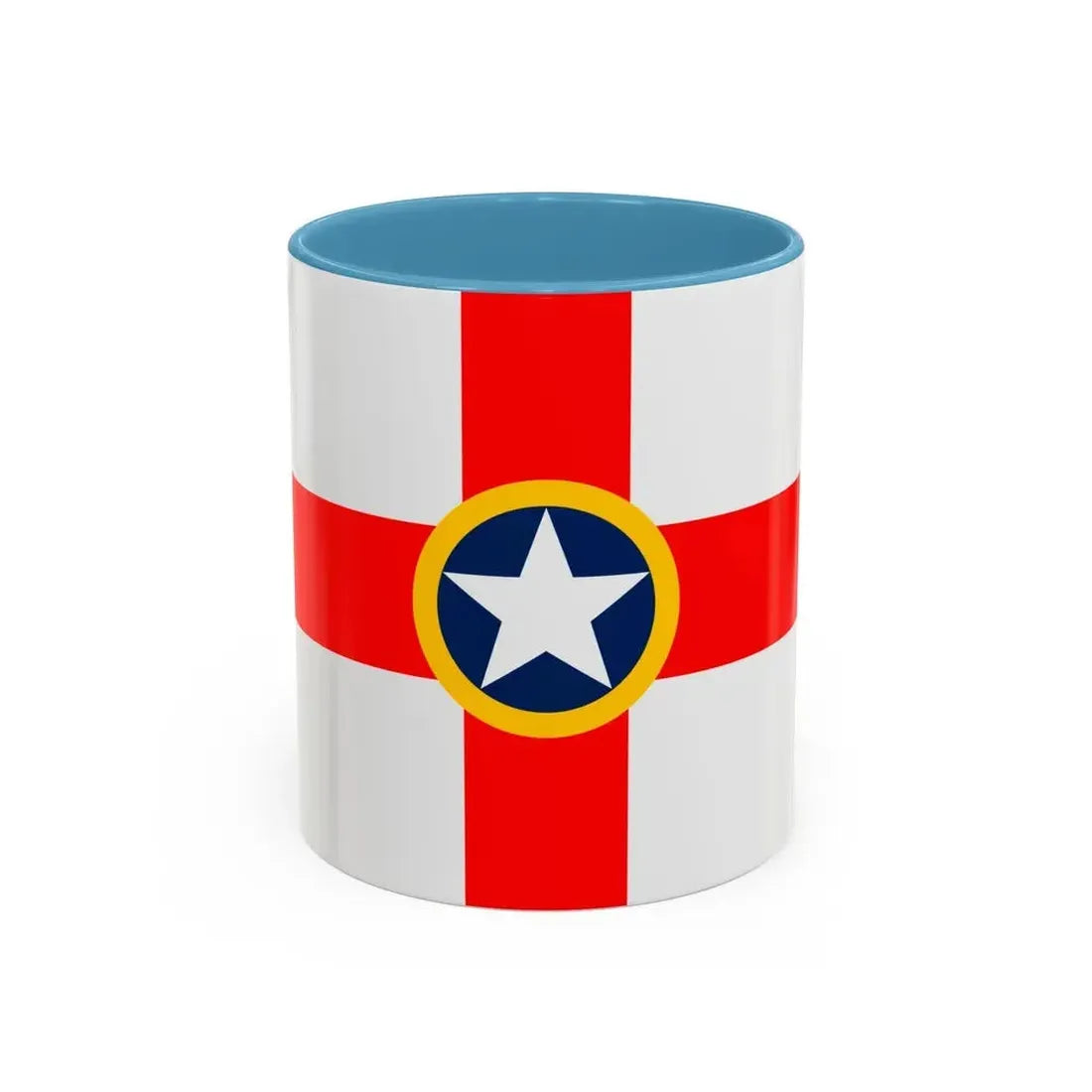 Flag of Mosta Malta - Accent Coffee Mug 11oz Light Blue - Go Mug Yourself