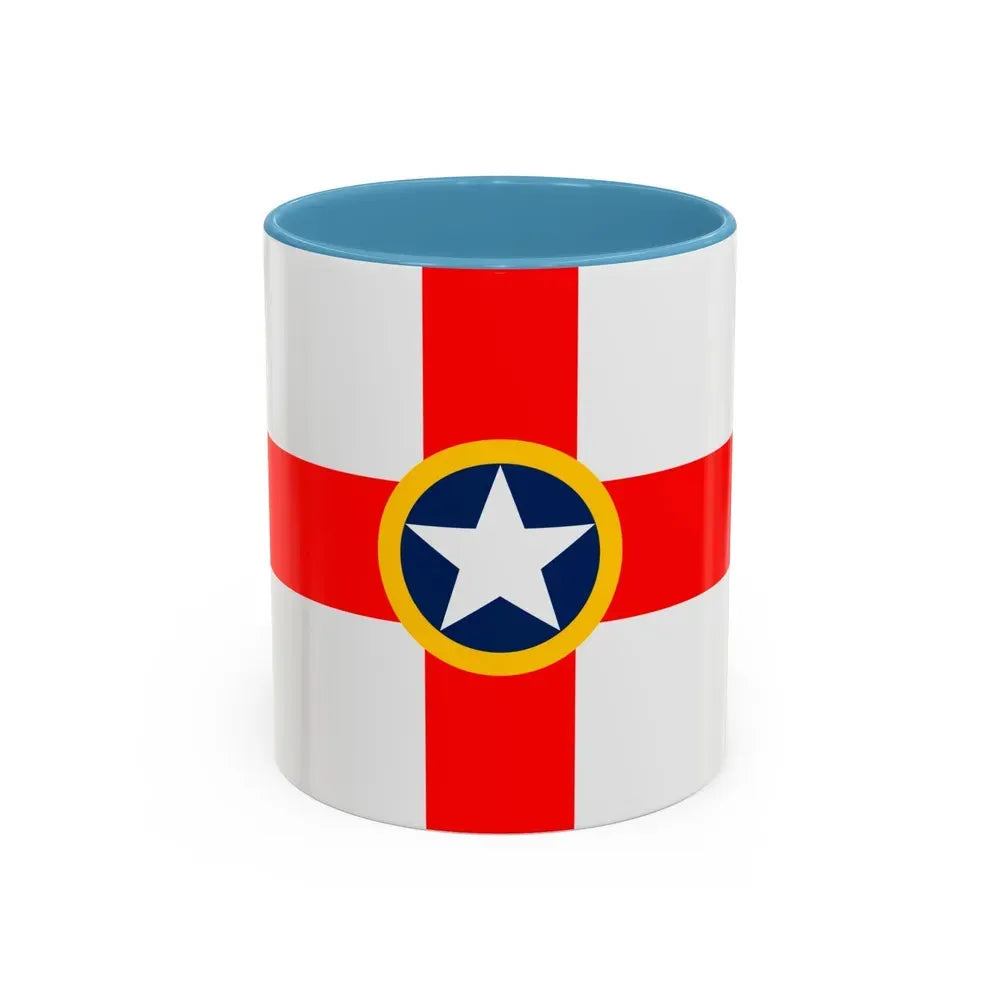 Flag of Mosta Malta - Accent Coffee Mug 11oz Light Blue - Go Mug Yourself