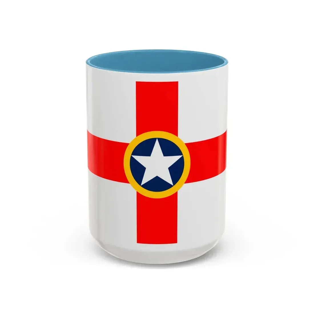 Flag of Mosta Malta - Accent Coffee Mug 15oz Light Blue - Go Mug Yourself