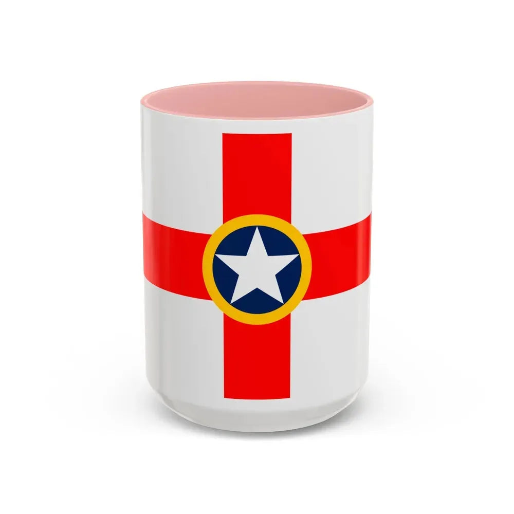 Flag of Mosta Malta - Accent Coffee Mug 15oz Pink - Go Mug Yourself