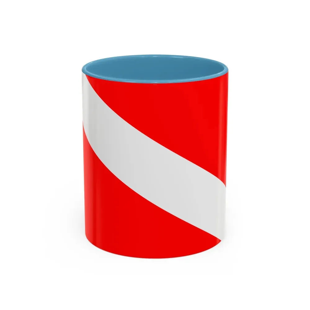 Flag of Mqabba Malta - Accent Coffee Mug 11oz Light Blue - Go Mug Yourself
