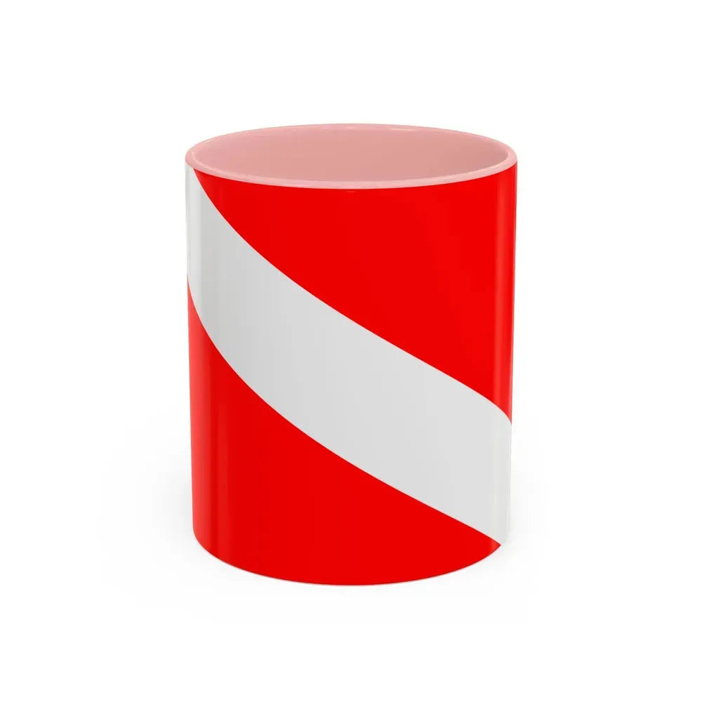 Flag of Mqabba Malta - Accent Coffee Mug 11oz Pink - Go Mug Yourself