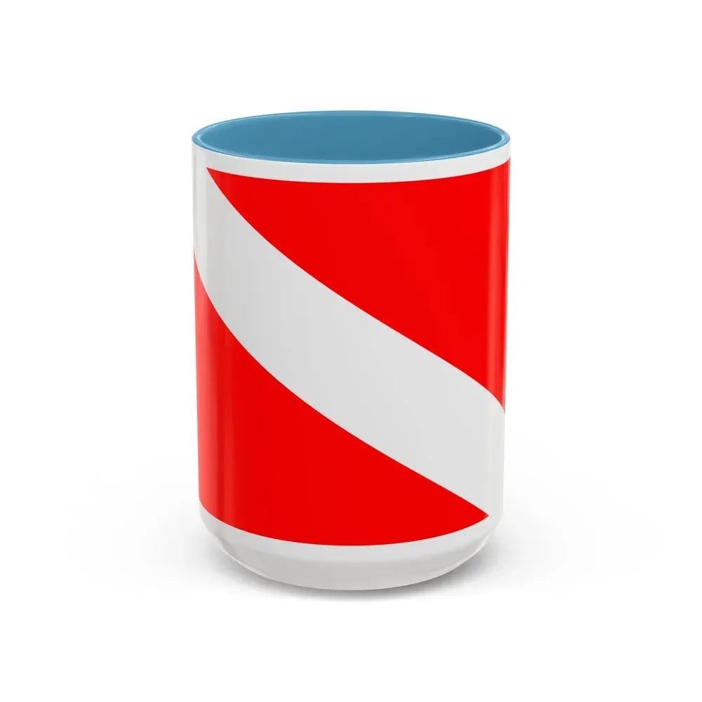 Flag of Mqabba Malta - Accent Coffee Mug 15oz Light Blue - Go Mug Yourself