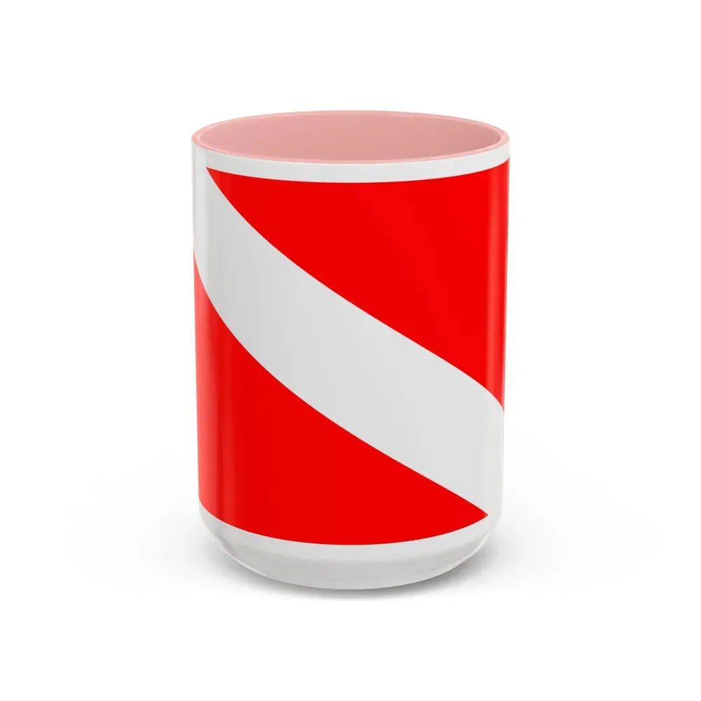Flag of Mqabba Malta - Accent Coffee Mug 15oz Pink - Go Mug Yourself