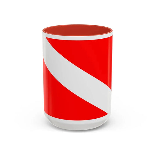 Flag of Mqabba Malta - Accent Coffee Mug 15oz Red - Go Mug Yourself