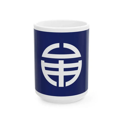 Flag of Mugi Tokushima (Japan) White Coffee Mug 15oz - Go Mug Yourself