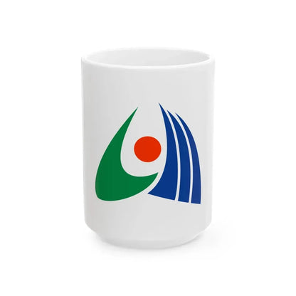 Flag of Mukawa Hokkaido (Japan) White Coffee Mug 15oz - Go Mug Yourself