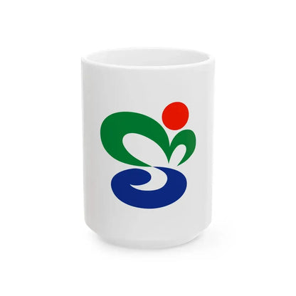 Flag of Munakata Fukuoka (Japan) White Coffee Mug 15oz - Go Mug Yourself