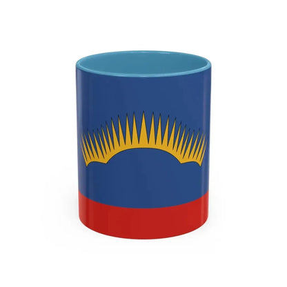 Flag of Murmansk Oblast Russia - Accent Coffee Mug 11oz Light Blue - Go Mug Yourself