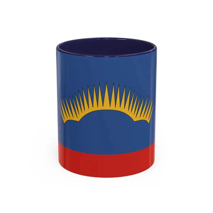 Flag of Murmansk Oblast Russia - Accent Coffee Mug 11oz Navy - Go Mug Yourself