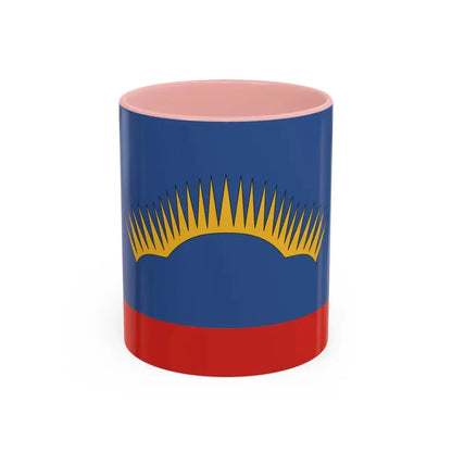 Flag of Murmansk Oblast Russia - Accent Coffee Mug 11oz Pink - Go Mug Yourself