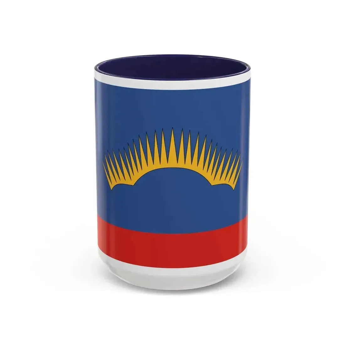 Flag of Murmansk Oblast Russia - Accent Coffee Mug 15oz Navy - Go Mug Yourself