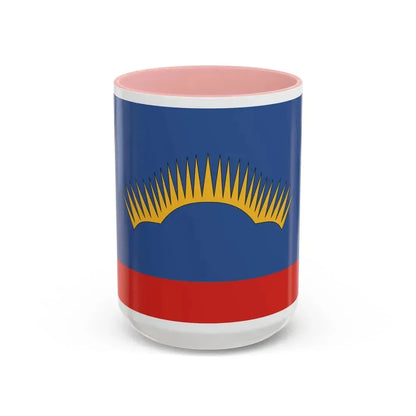 Flag of Murmansk Oblast Russia - Accent Coffee Mug 15oz Pink - Go Mug Yourself