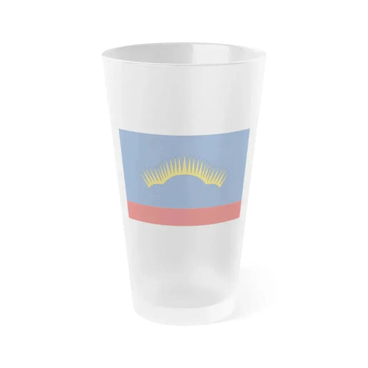 Flag of Murmansk Oblast Russia - Frosted Pint Glass 16oz 16oz Frosted - Go Mug Yourself