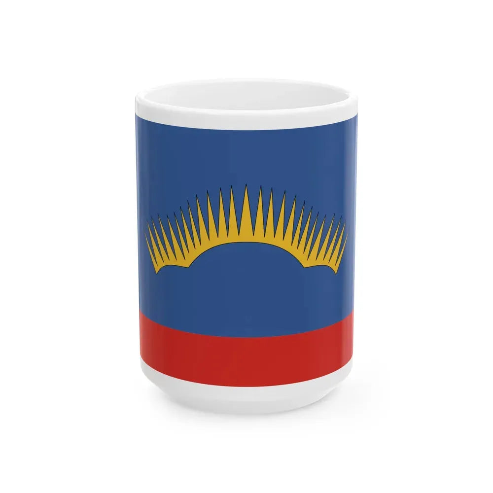Flag of Murmansk Oblast Russia - White Coffee Mug 15oz - Go Mug Yourself
