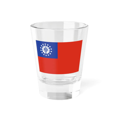 Flag of Myanmar 1974-2010 2-3 (Myanmar) Shot Glass 1.5oz 1.5oz - Go Mug Yourself