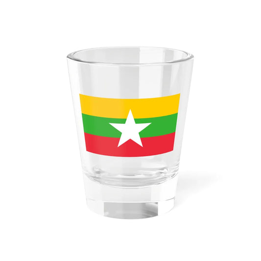 Flag of Myanmar 5-9 (Myanmar) Shot Glass 1.5oz 1.5oz - Go Mug Yourself