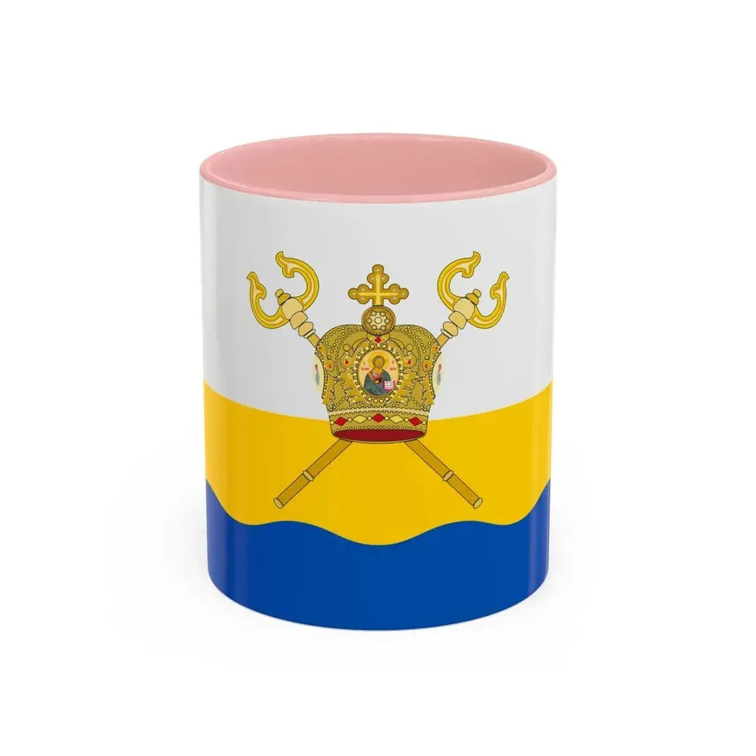 Flag of Mykolaiv Oblast Ukraine - Accent Coffee Mug 11oz Pink - Go Mug Yourself