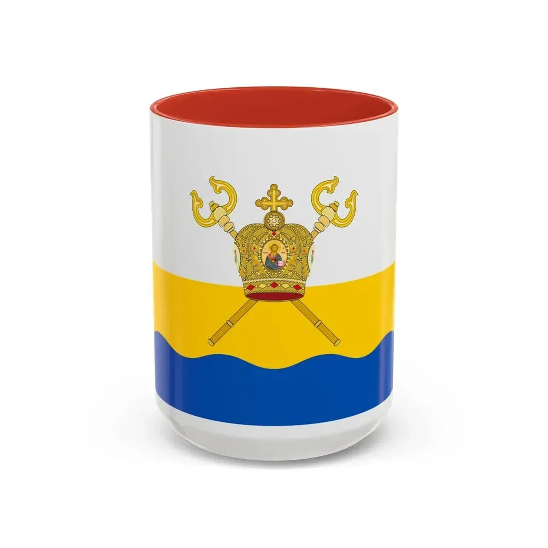 Flag of Mykolaiv Oblast Ukraine - Accent Coffee Mug 15oz Red - Go Mug Yourself