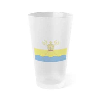 Flag of Mykolaiv Oblast Ukraine - Frosted Pint Glass 16oz 16oz Frosted - Go Mug Yourself