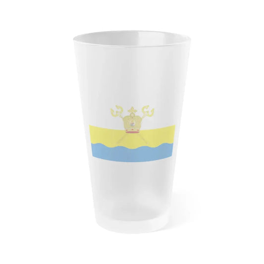 Flag of Mykolaiv Oblast Ukraine - Frosted Pint Glass 16oz 16oz Frosted - Go Mug Yourself