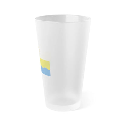 Flag of Mykolaiv Oblast Ukraine - Frosted Pint Glass 16oz-Go Mug Yourself