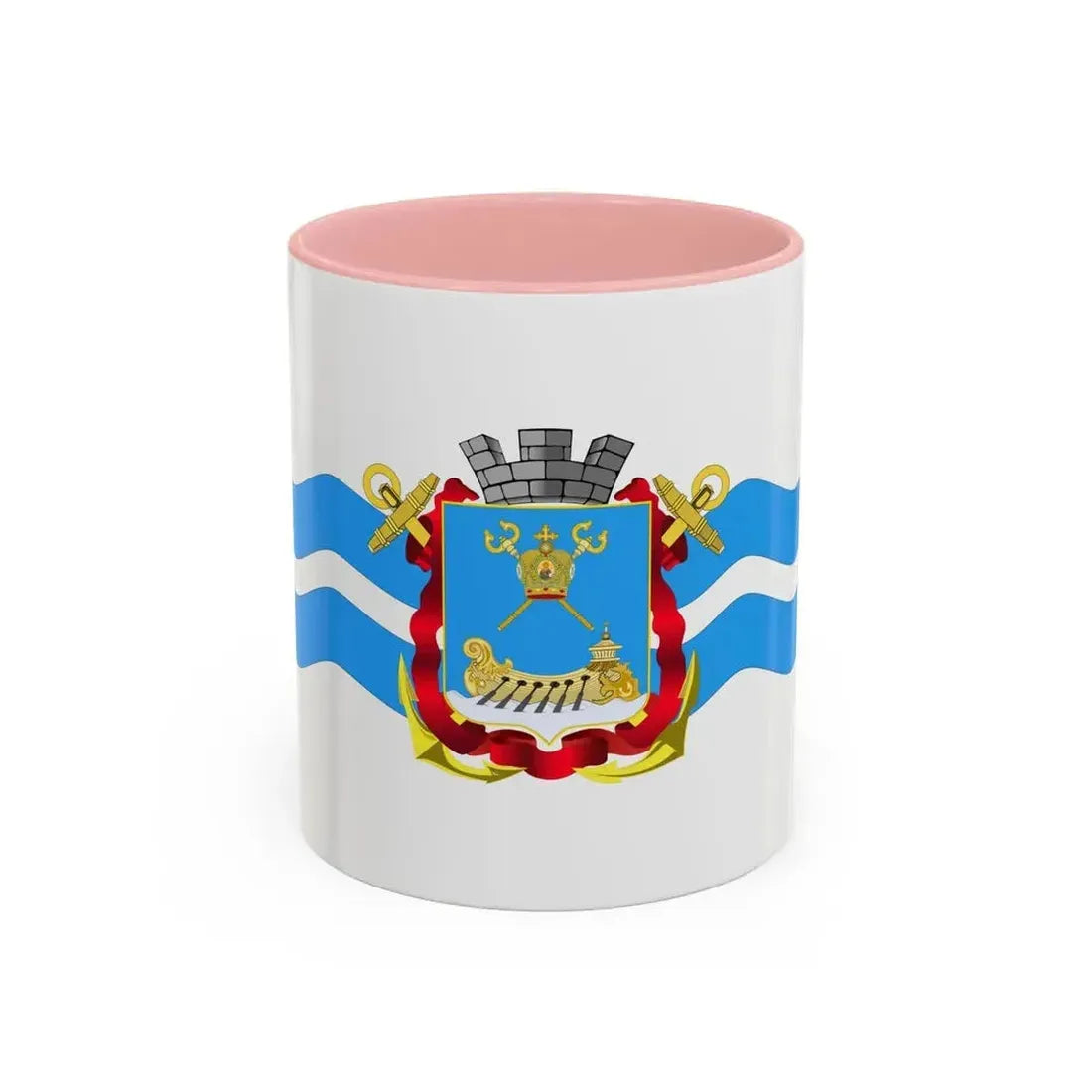 Flag of Mykolaiv Ukraine - Accent Coffee Mug 11oz Pink - Go Mug Yourself