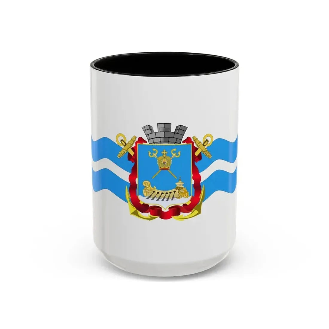 Flag of Mykolaiv Ukraine - Accent Coffee Mug 15oz Black - Go Mug Yourself