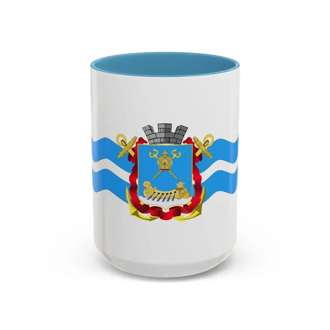 Flag of Mykolaiv Ukraine - Accent Coffee Mug 15oz Light Blue - Go Mug Yourself